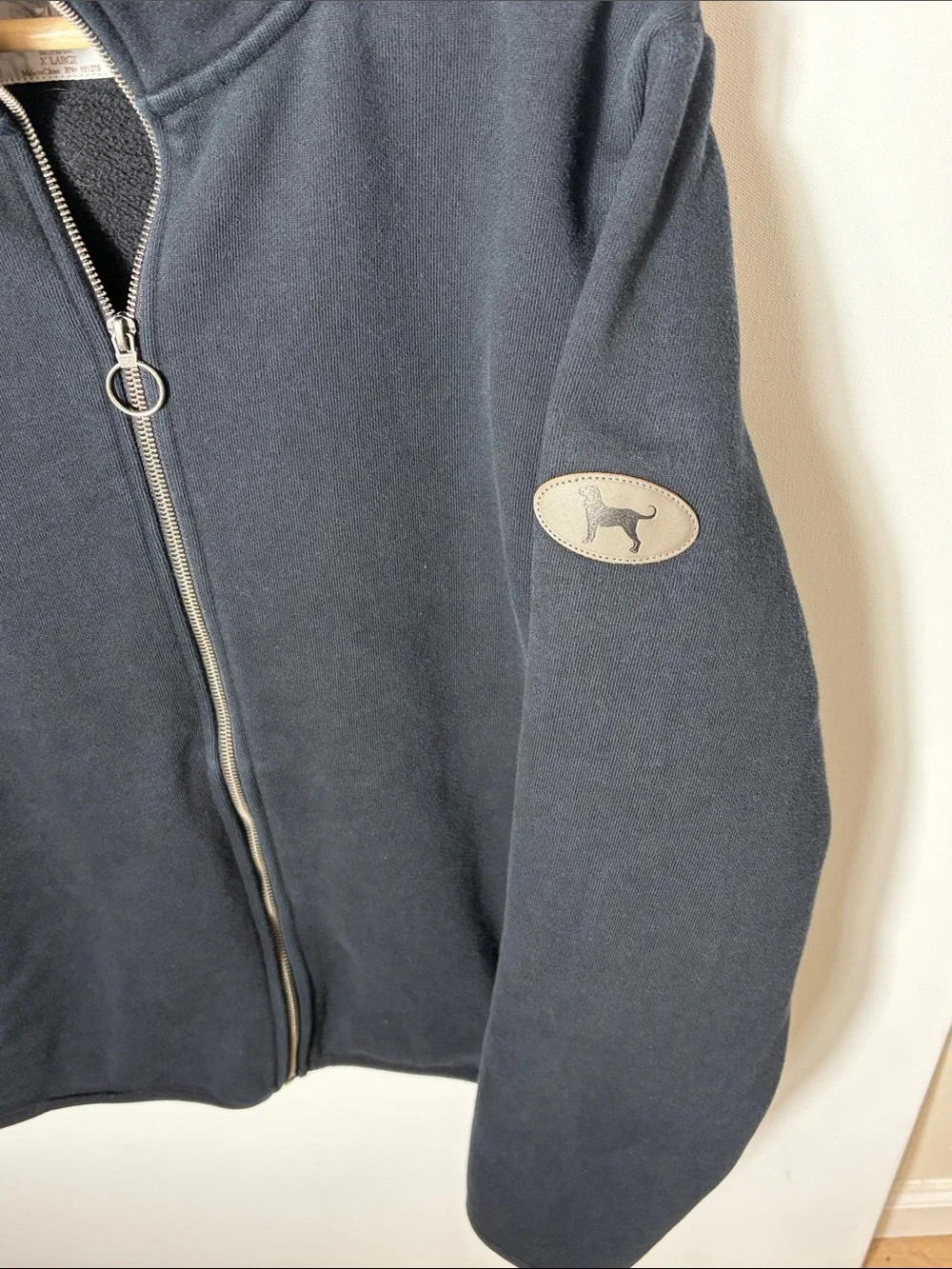 The Black Dog Full Zip Sweatshirt Jacket XL Black Mock Neck Fleece Lined